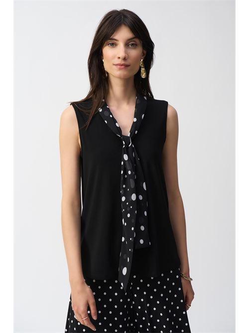 Top in maglia effetto seta con fiocco a pois JOSEPH RIBKOFF | 251078110110